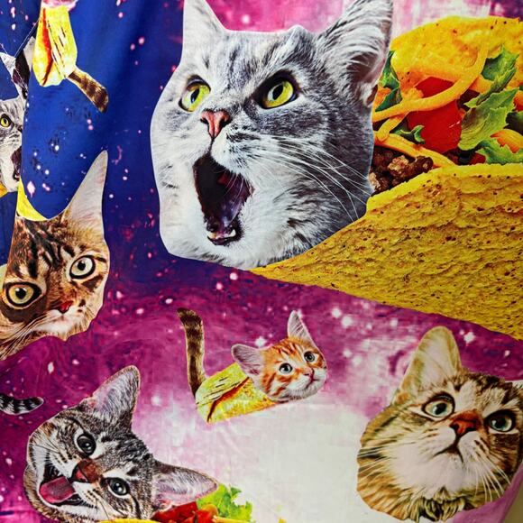 Cat & Taco Galaxy Print Button-Up Shirt Unisex L - Picture 3 of 7